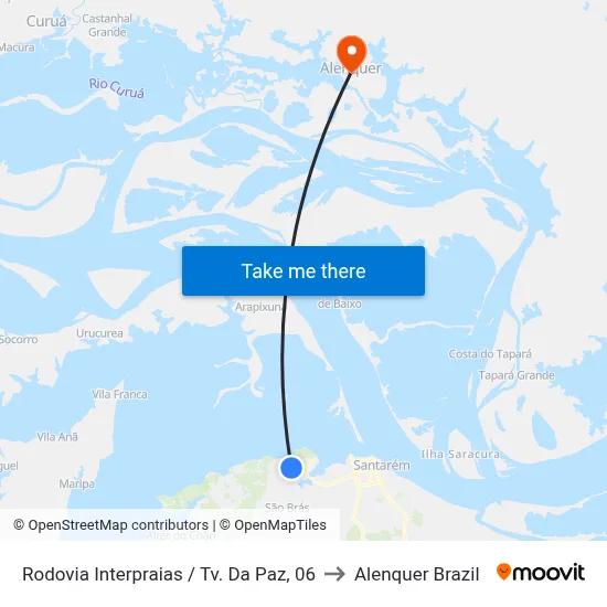 Rodovia Interpraias / Tv. Da Paz, 06 to Alenquer Brazil map