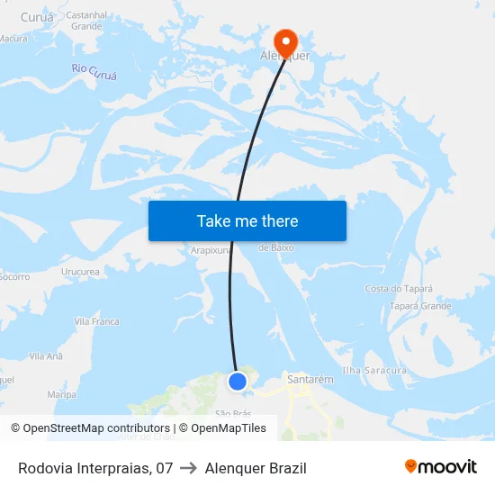 Rodovia Interpraias, 07 to Alenquer Brazil map