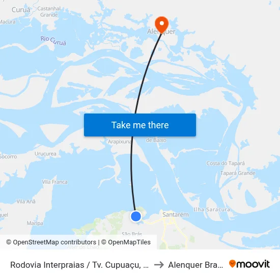 Rodovia Interpraias / Tv. Cupuaçu, 09 to Alenquer Brazil map