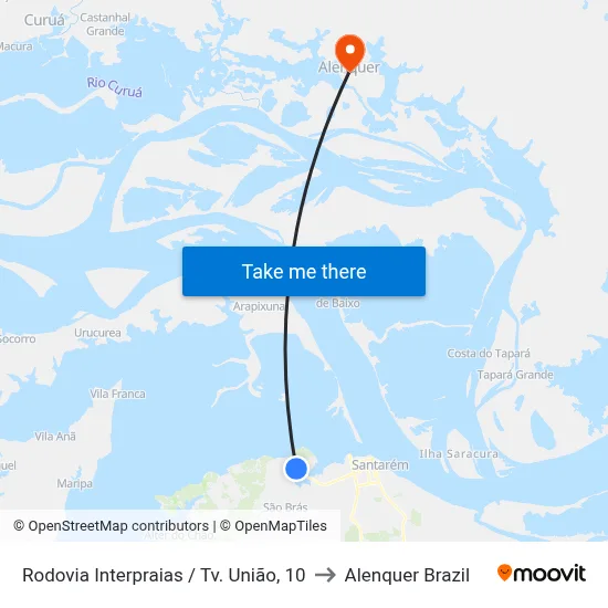 Rodovia Interpraias / Tv. União, 10 to Alenquer Brazil map