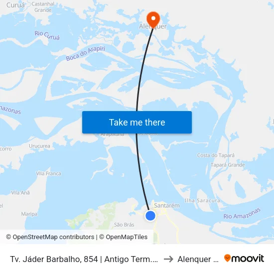 Tv. Jáder Barbalho, 854 | Antigo Term. Santarenzinho to Alenquer Brazil map