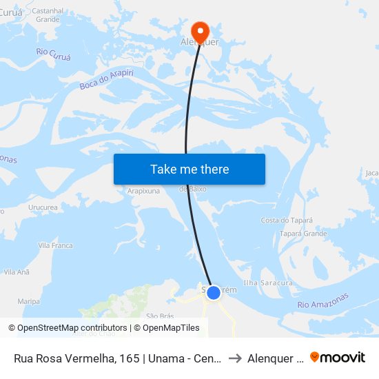Rua Rosa Vermelha, 165 | Unama - Centro Universitário to Alenquer Brazil map