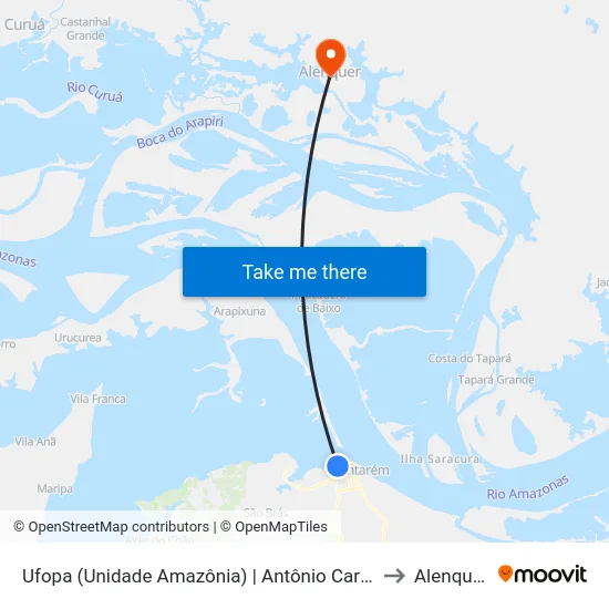 Ufopa (Unidade Amazônia) | Antônio Carvalho Com Mendonça Furtado to Alenquer Brazil map
