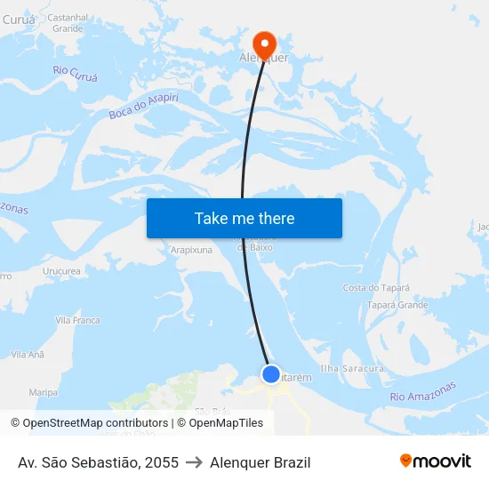 Av. São Sebastião, 2055 to Alenquer Brazil map
