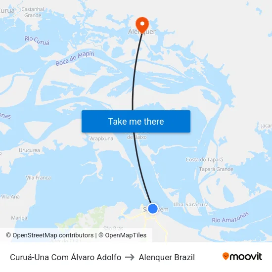 Curuá-Una Com Álvaro Adolfo to Alenquer Brazil map