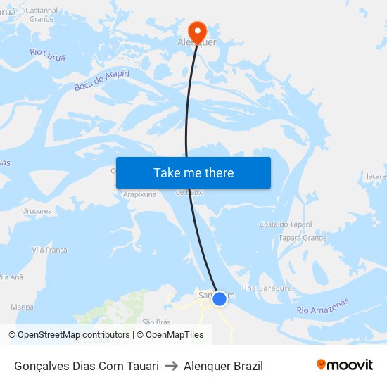Gonçalves Dias Com Tauari to Alenquer Brazil map