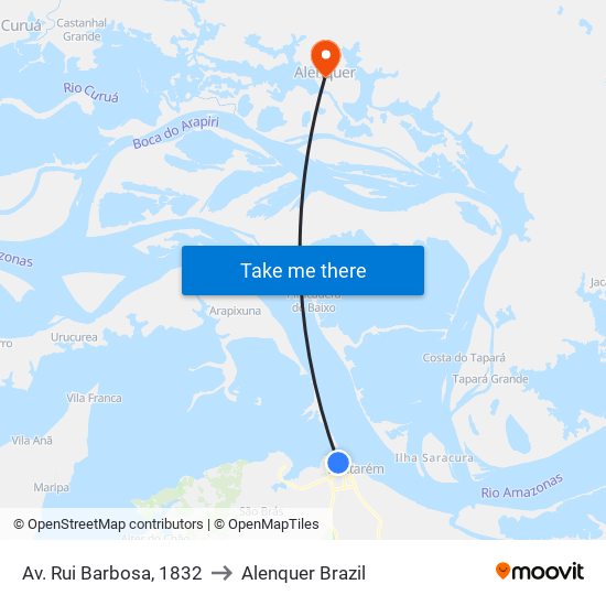 Av. Rui Barbosa, 1832 to Alenquer Brazil map