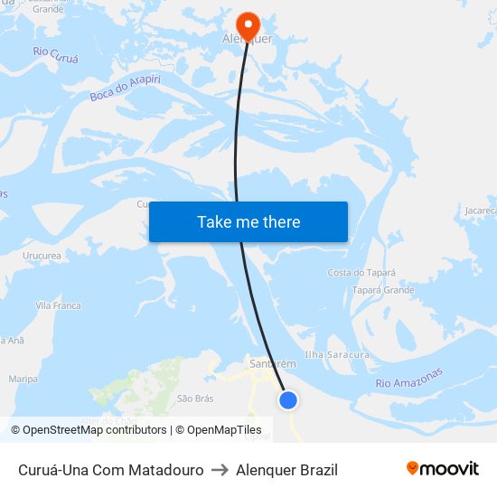 Curuá-Una Com Matadouro to Alenquer Brazil map