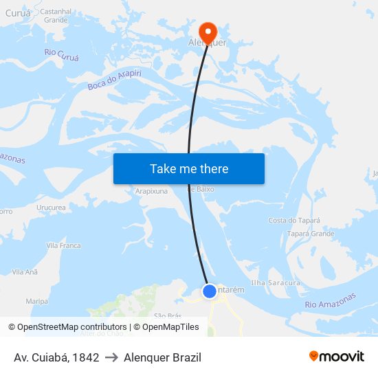 Av. Cuiabá, 1842 to Alenquer Brazil map