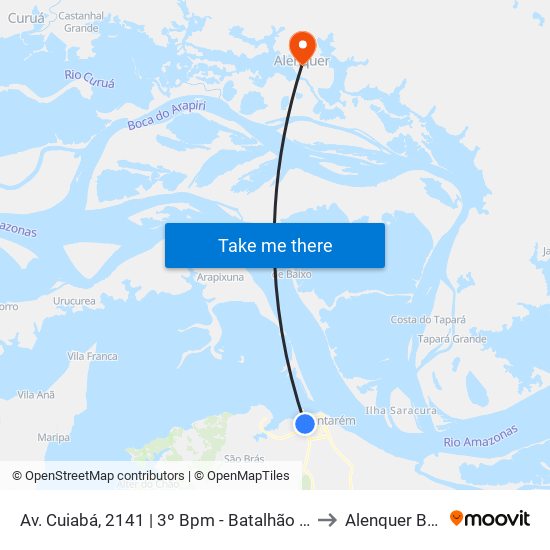Av. Cuiabá, 2141 | 3º Bpm - Batalhão Tapajós to Alenquer Brazil map