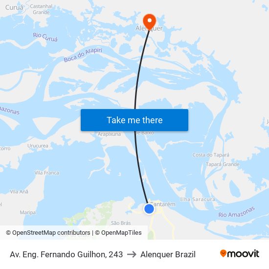 Av. Eng. Fernando Guilhon, 243 to Alenquer Brazil map