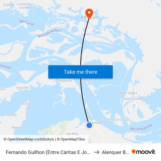Fernando Guilhon (Entre Cáritas E Joana D'Arc) to Alenquer Brazil map