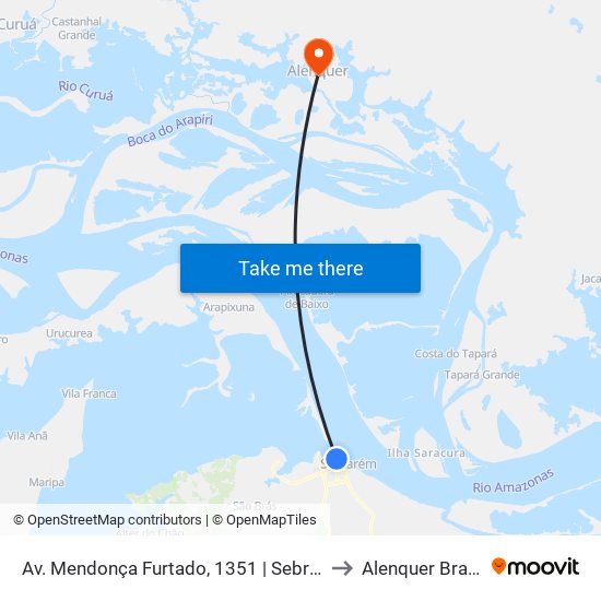 Av. Mendonça Furtado, 1351 | Sebrae to Alenquer Brazil map