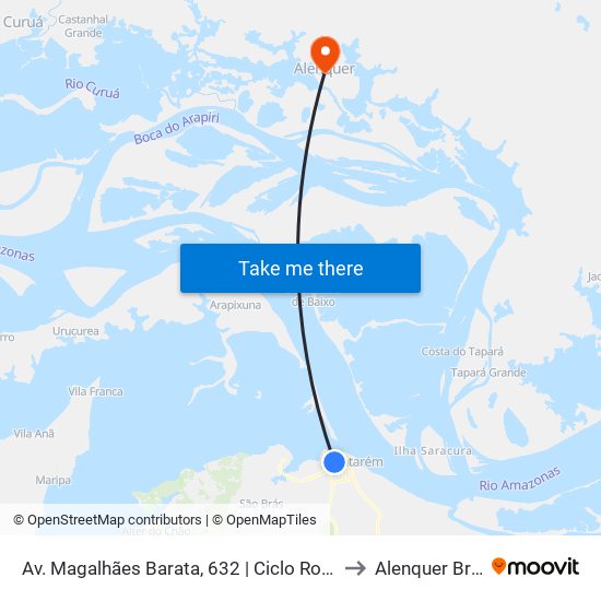 Av. Magalhães Barata, 632 | Ciclo Rodagem to Alenquer Brazil map