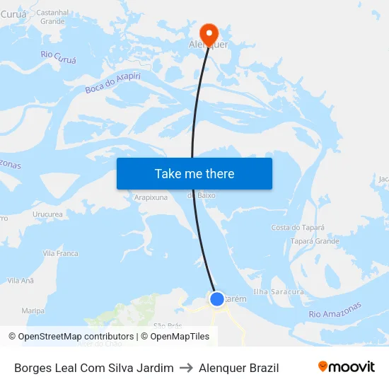 Borges Leal Com Silva Jardim to Alenquer Brazil map