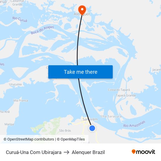 Curuá-Una Com Ubirajara to Alenquer Brazil map