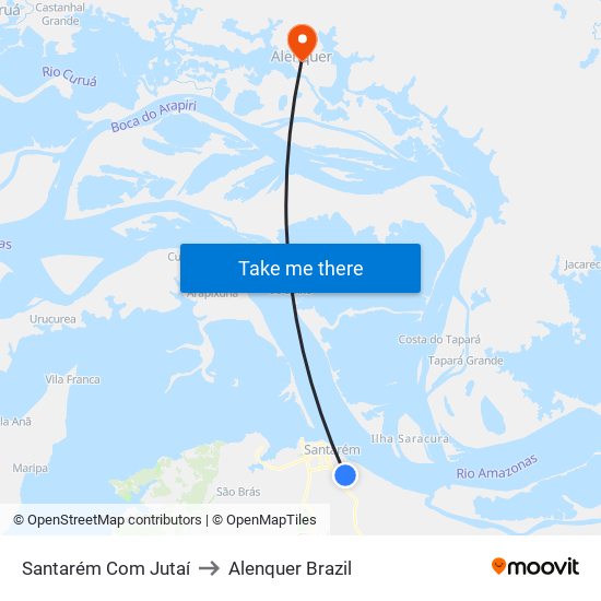 Santarém Com Jutaí to Alenquer Brazil map