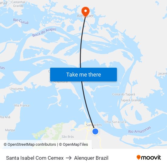 Santa Isabel Com Cemex to Alenquer Brazil map