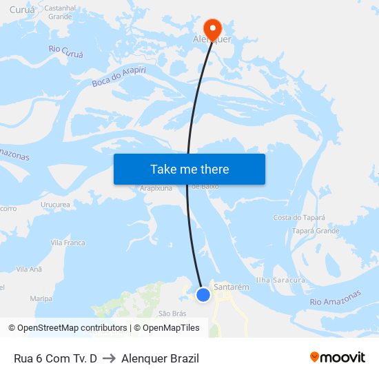 Rua 6 Com Tv. D to Alenquer Brazil map