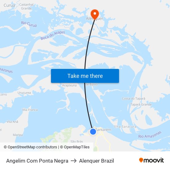 Angelim Com Ponta Negra to Alenquer Brazil map
