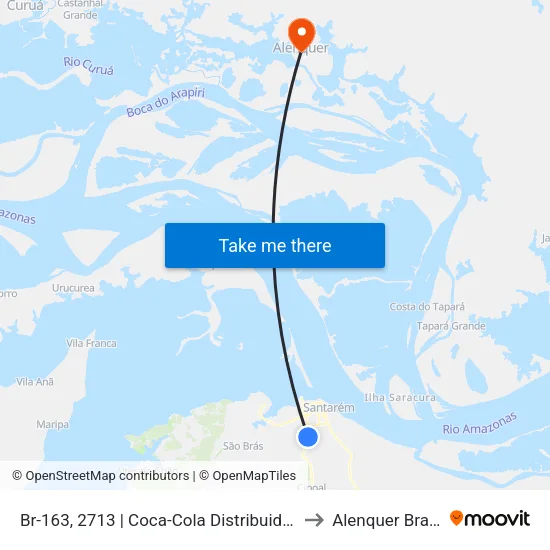 Br-163, 2713 | Coca-Cola Distribuidora to Alenquer Brazil map
