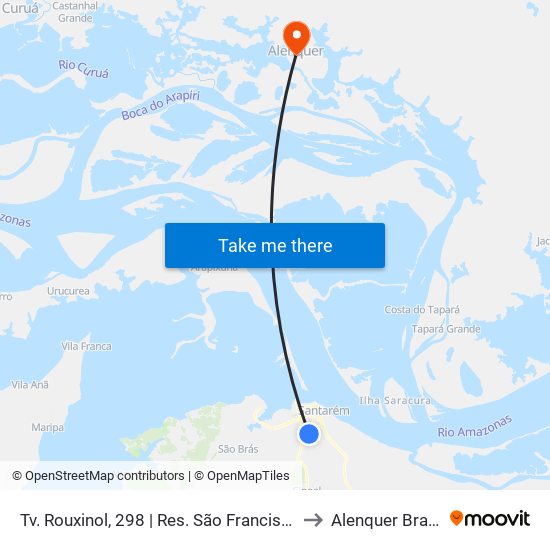 Tv. Rouxinol, 298 | Res. São Francisco to Alenquer Brazil map