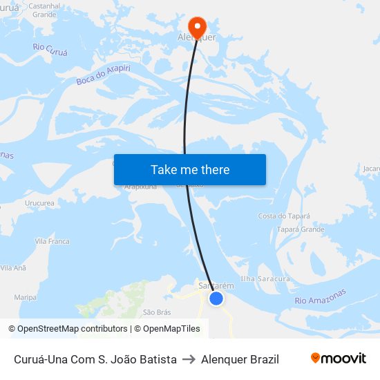 Curuá-Una Com S. João Batista to Alenquer Brazil map