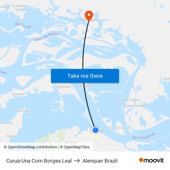 Curuá-Una Com Borges Leal to Alenquer Brazil map