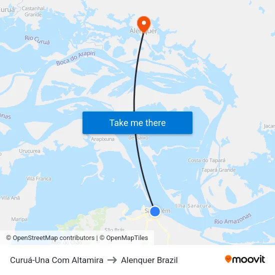 Curuá-Una Com Altamira to Alenquer Brazil map