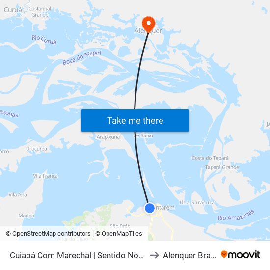 Cuiabá Com Marechal | Sentido Norte to Alenquer Brazil map