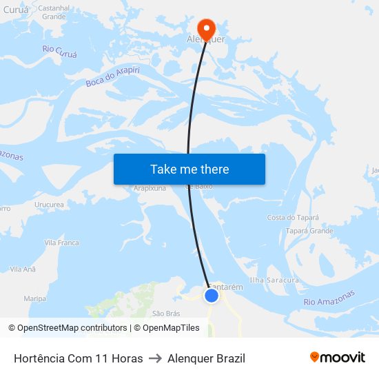 Hortência Com 11 Horas to Alenquer Brazil map