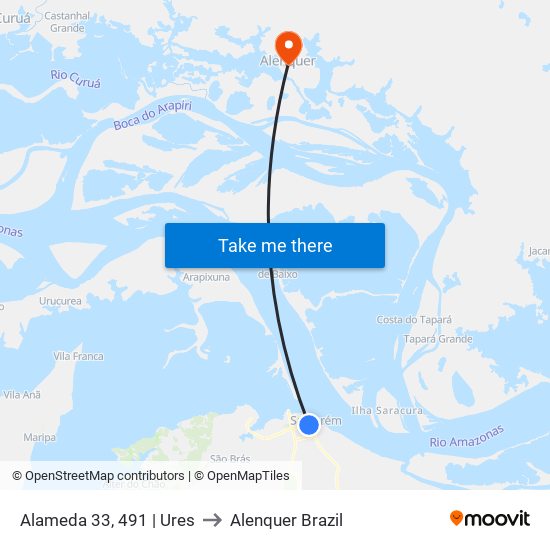 Alameda 33, 491 | Ures to Alenquer Brazil map
