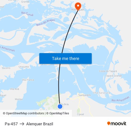 Pa-457 to Alenquer Brazil map