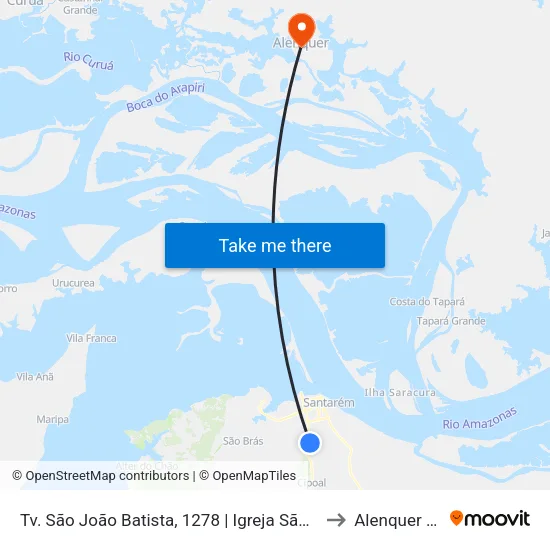 Tv. São João Batista, 1278 | Igreja São João Batista to Alenquer Brazil map