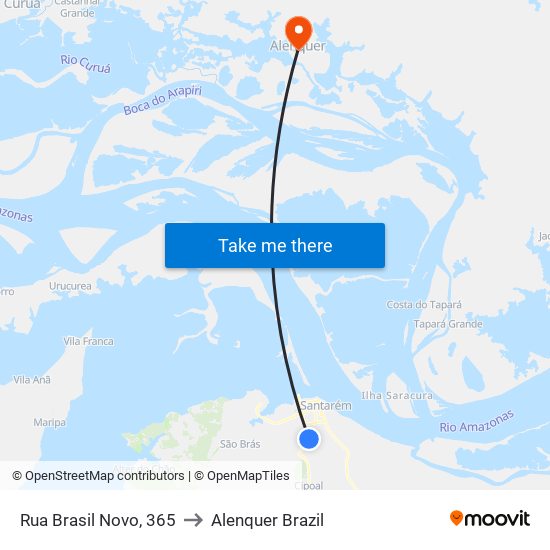 Rua Brasil Novo, 365 to Alenquer Brazil map