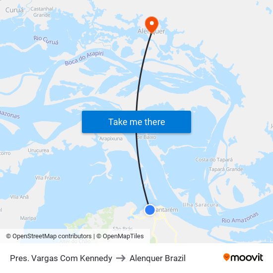 Pres. Vargas Com Kennedy to Alenquer Brazil map