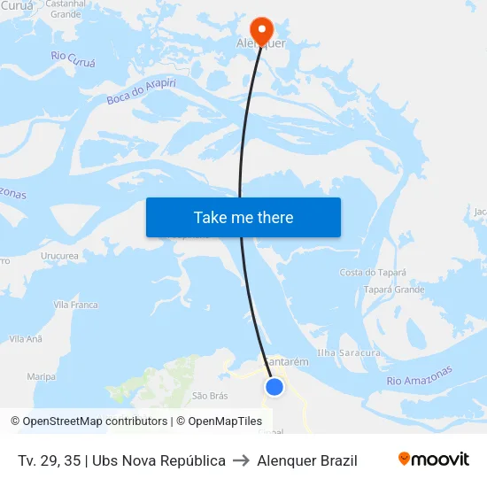 Tv. 29, 35 | Ubs Nova República to Alenquer Brazil map
