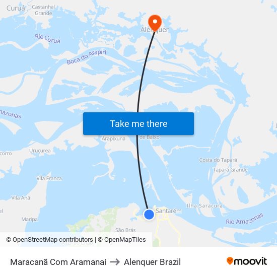 Maracanã Com Aramanaí to Alenquer Brazil map