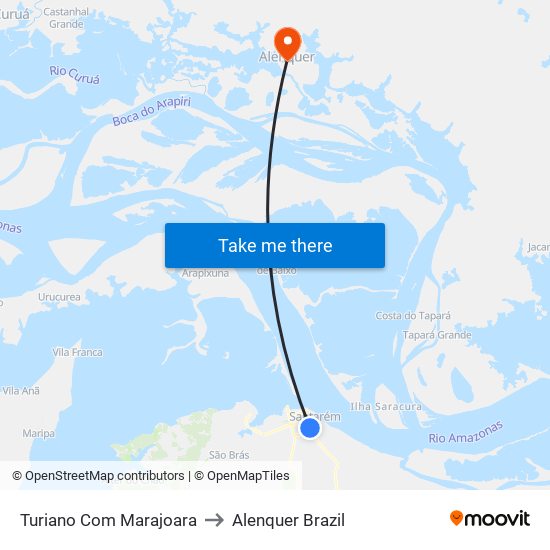 Turiano Com Marajoara to Alenquer Brazil map