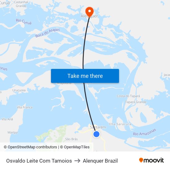 Osvaldo Leite Com Tamoios to Alenquer Brazil map