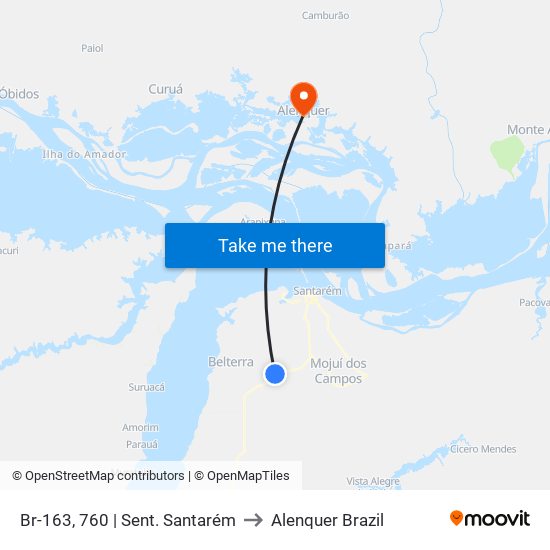 Br-163, 760 | Sent. Santarém to Alenquer Brazil map