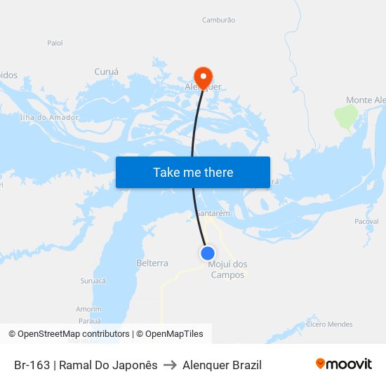 Br-163 | Ramal Do Japonês to Alenquer Brazil map