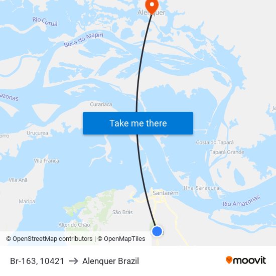 Br-163, 10421 to Alenquer Brazil map