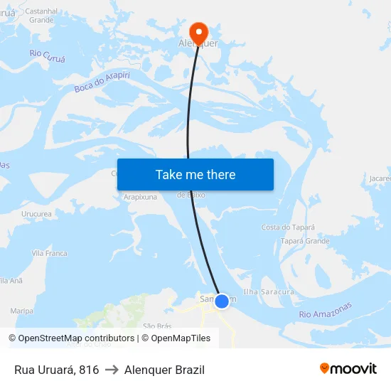 Rua Uruará, 816 to Alenquer Brazil map