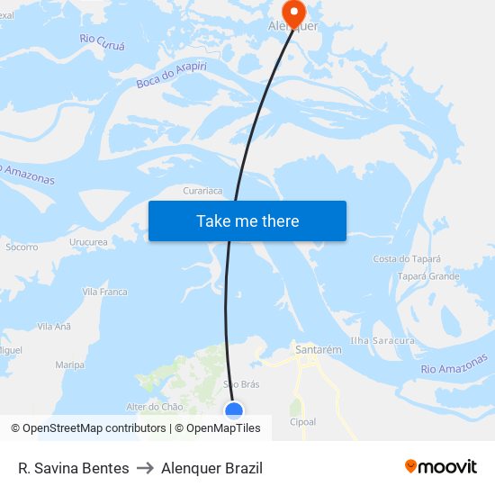R. Savina Bentes to Alenquer Brazil map
