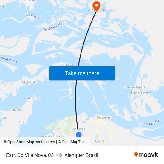 Estr. Do Vila Nova, 03 to Alenquer Brazil map