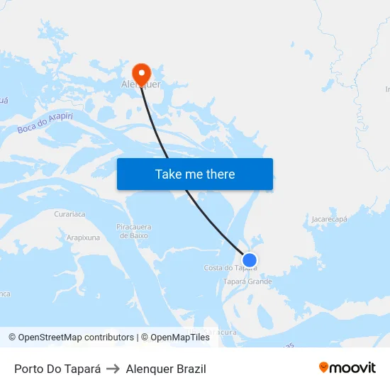Porto Do Tapará to Alenquer Brazil map