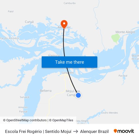 Escola Frei Rogério | Sentido Mojuí to Alenquer Brazil map