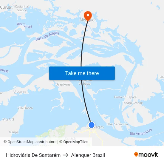 Hidroviária De Santarém to Alenquer Brazil map