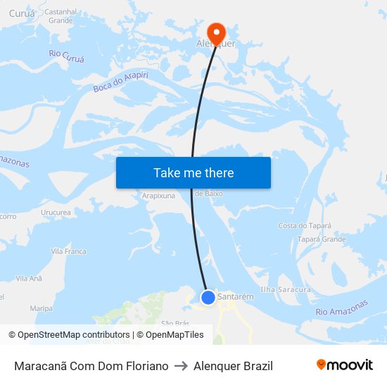 Maracanã Com Dom Floriano to Alenquer Brazil map